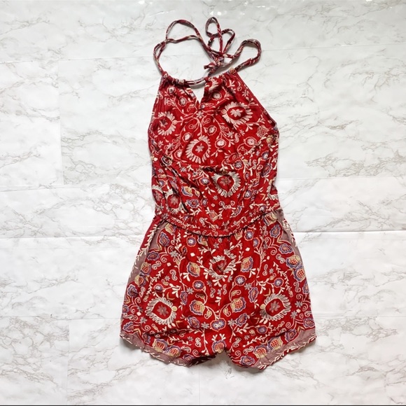 FREE SHIPPING!!! ANGIE Red Halter Neck Romper - Picture 5 of 5